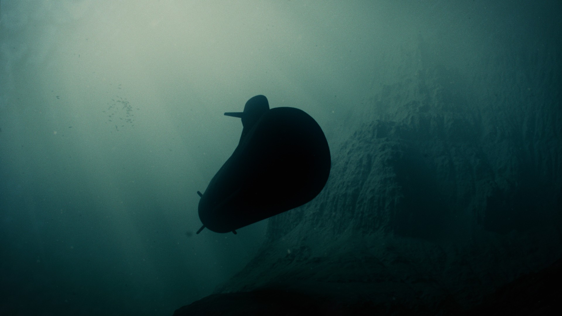 Submarine underwater silhouette